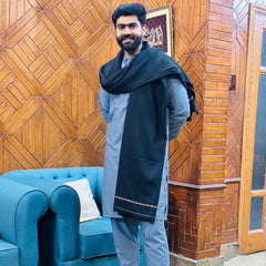 Australian Lambswool Shawl | Black